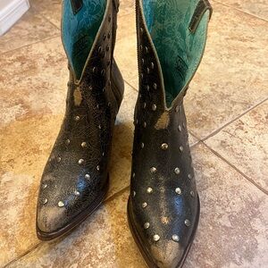 Corral Black Studded Ankle Boots